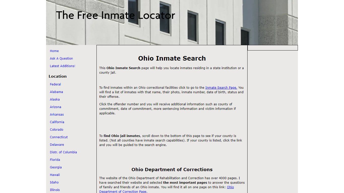 Ohio Inmate Search - The Free Inmate Locator